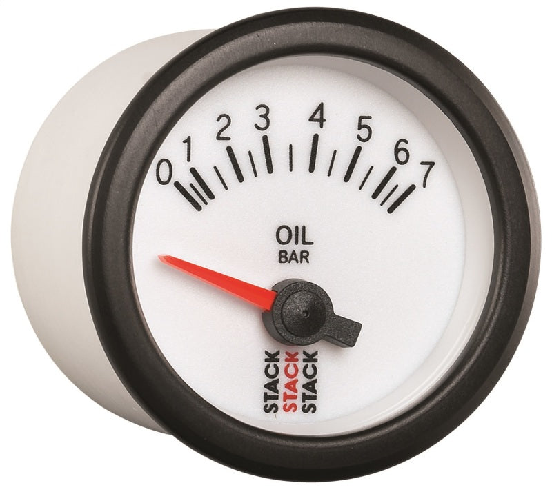 Load image into Gallery viewer, Autometer Stack 52mm 0-7 Bar M10 Male Electric Oil Pressure Gauge - White
