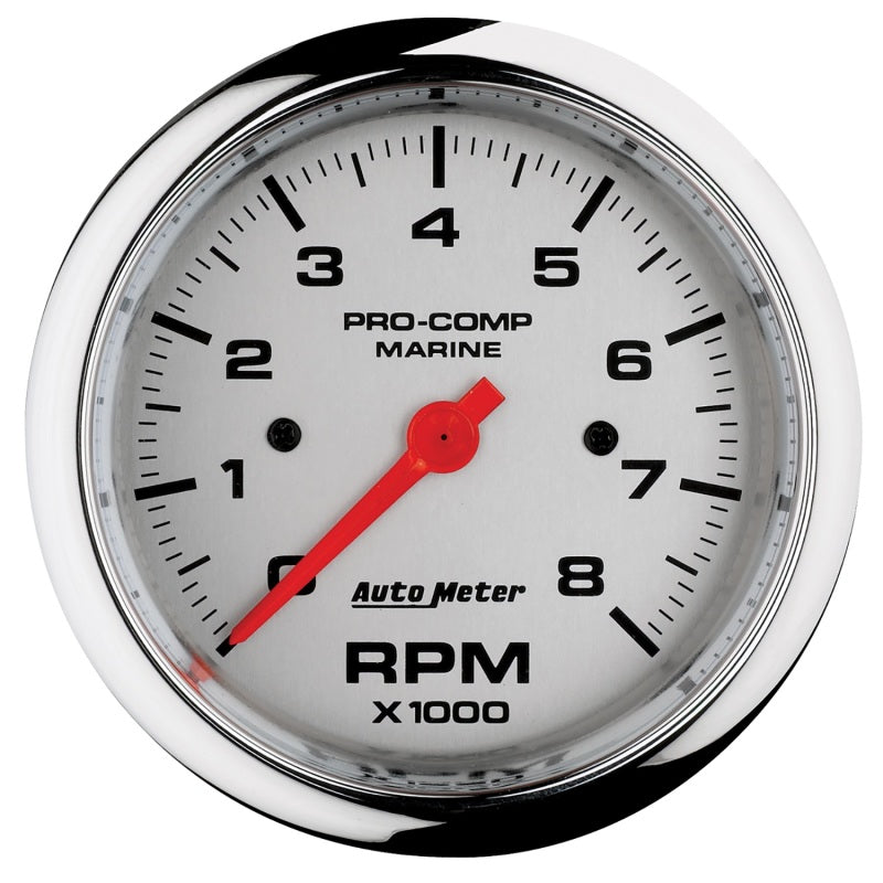 Load image into Gallery viewer, Autometer Marine Chrome Ultra-Lite 3-3/8in 8k RPM Tachometer Gauge
