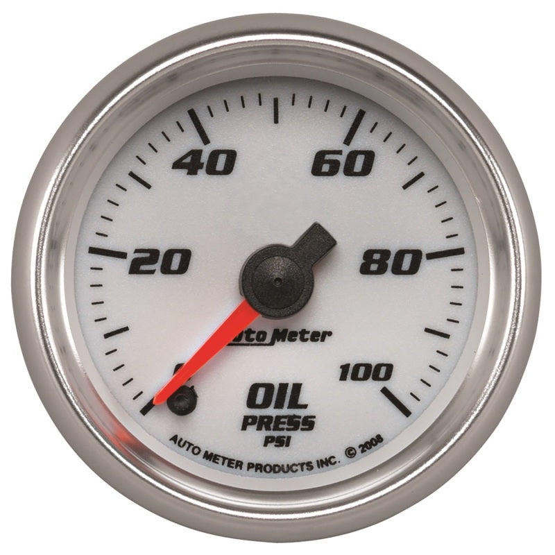 Load image into Gallery viewer, Autometer Pro-Cycle Gauge Oil Pressure 2 1/16in 100psi Digital Stepper Motor White
