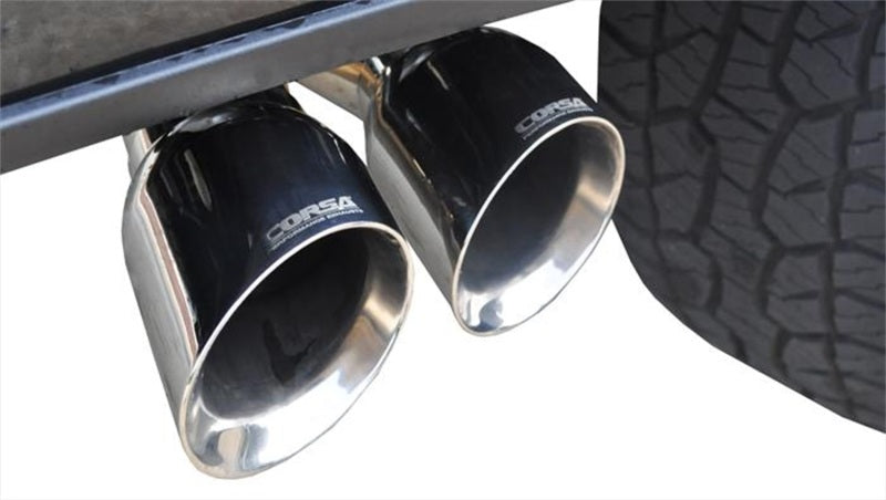 Load image into Gallery viewer, Corsa 15-20 Ford F-150 5.0L V8 (Super Crew Cab) Polished Sport Single Side Dual 4in Tips CB Exhaust

