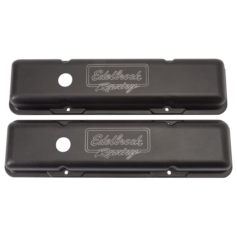 Load image into Gallery viewer, Edelbrock Valve Cover Victor Series Chevrolet 1959-1986 262-400 CI V8 Low Black
