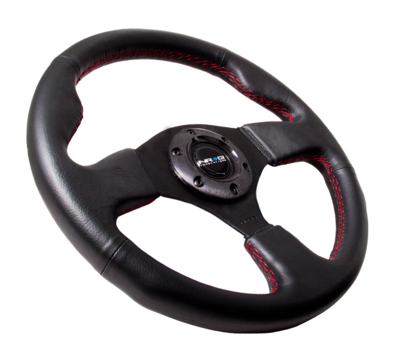 Load image into Gallery viewer, NRG Reinforced Steering Wheel (320mm) Leather w/Red Stitch
