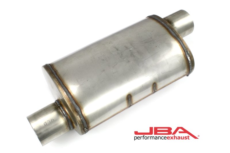 Load image into Gallery viewer, JBA Universal Chambered Style 304SS Muffler 14x8x5 3in Inlet Diameter Offset/Offset
