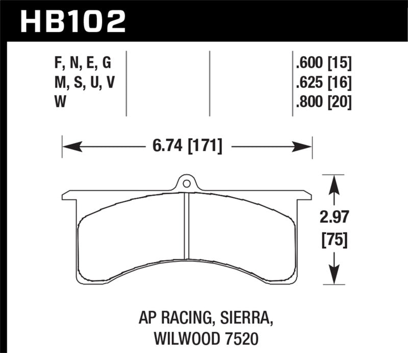 Load image into Gallery viewer, Hawk AP Racing 6 / Sierra/JFZ / Wilwood 7520 DTC-70 Race Rear Brake Pads
