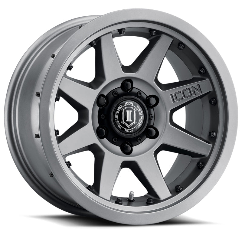 Load image into Gallery viewer, ICON Rebound Pro 17x8.5 6x135 6mm Offset 5in BS 87.1mm Bore Titanium Wheel
