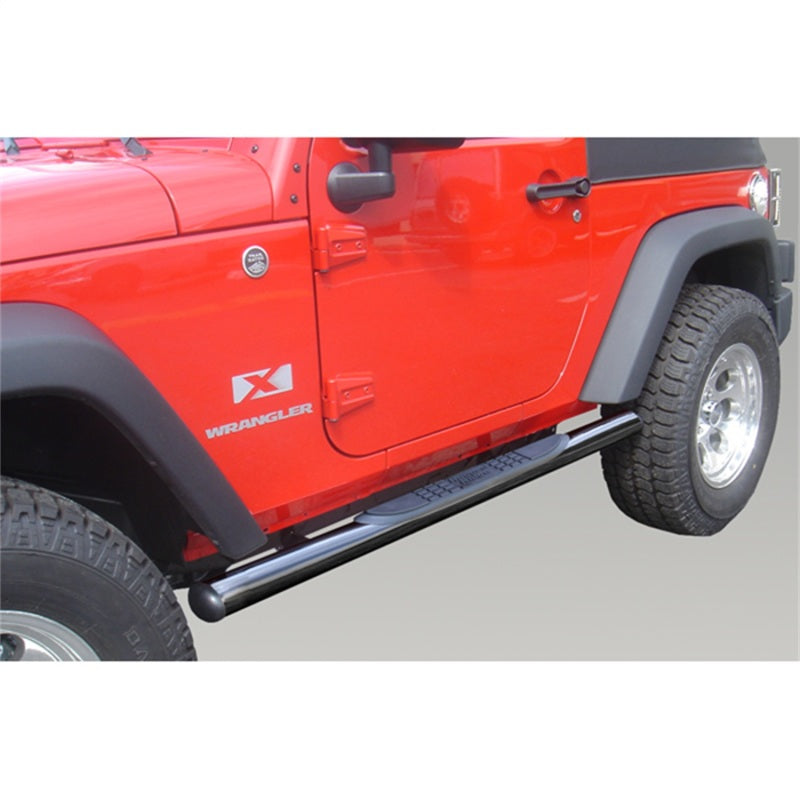 Load image into Gallery viewer, Rugged Ridge 3-In Round Side Steps Black 07-18 2-Door Jeep Wrangler
