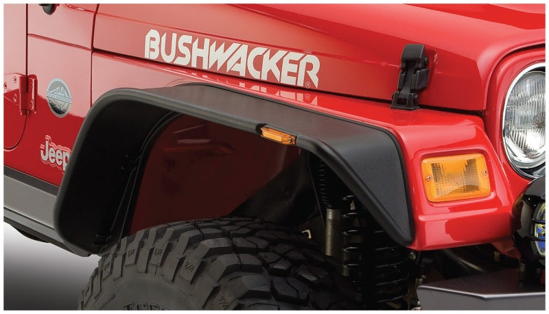 Load image into Gallery viewer, Bushwacker 97-06 Jeep Wrangler Flat Style Flares 4pc - Black
