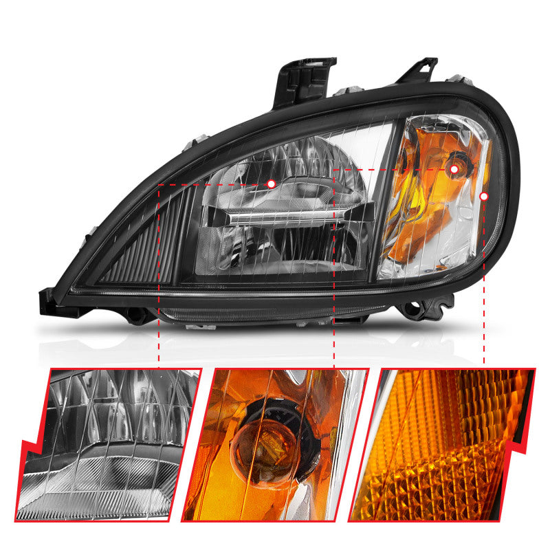 Load image into Gallery viewer, ANZO 1996-2013 Freightliner Columbia LED Crystal Headlights Black Housing w/ Clear Lens (Pair)
