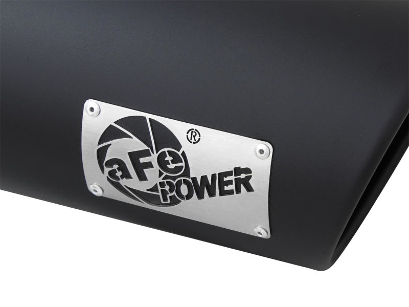 Load image into Gallery viewer, aFe Power MACH Force-Xp 4in In x 6in Out x 15in L Driver Side Clamp-On 4in 409 SS Exhaust Tip-Black
