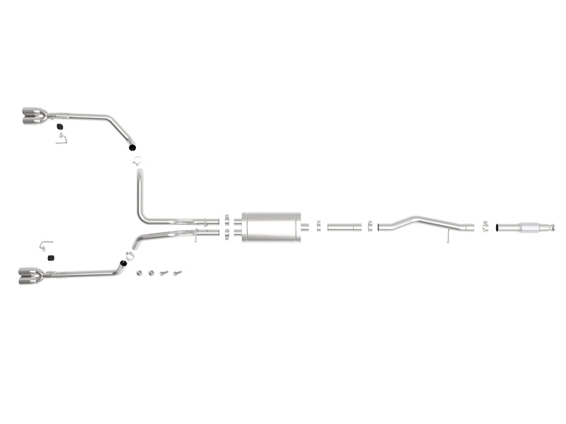 Load image into Gallery viewer, aFe Vulcan Series 3in-2-1/2in 304 SS Cat-Back 2019 GM Silverado 1500 V8-5.3L w/ Polished Tips
