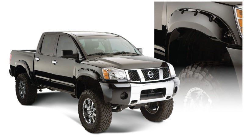 Load image into Gallery viewer, Bushwacker 04-15 Nissan Titan Pocket Style Flares 2pc - Black
