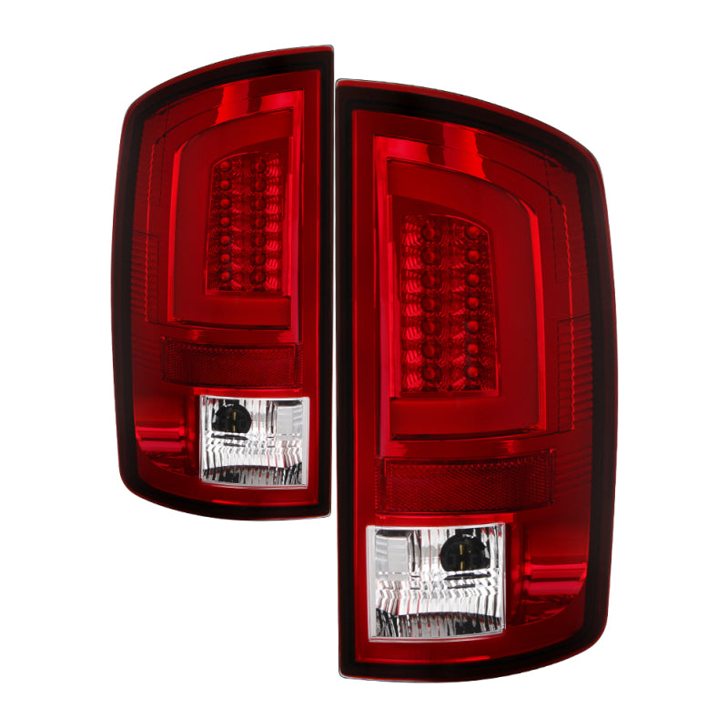 Load image into Gallery viewer, Spyder 07-09 Dodge Ram 2500/3500 V3 Light Bar LED Tail Lights - Red Clear (ALT-YD-DRAM06V3-LBLED-RC)
