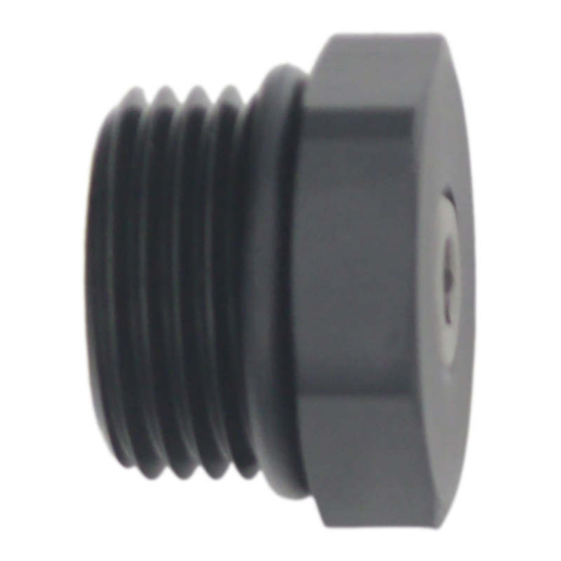 Load image into Gallery viewer, DeatschWerks 10AN ORB Male Plug Fitting with 1/8in NPT Gauge Port - Anodized Matte Black
