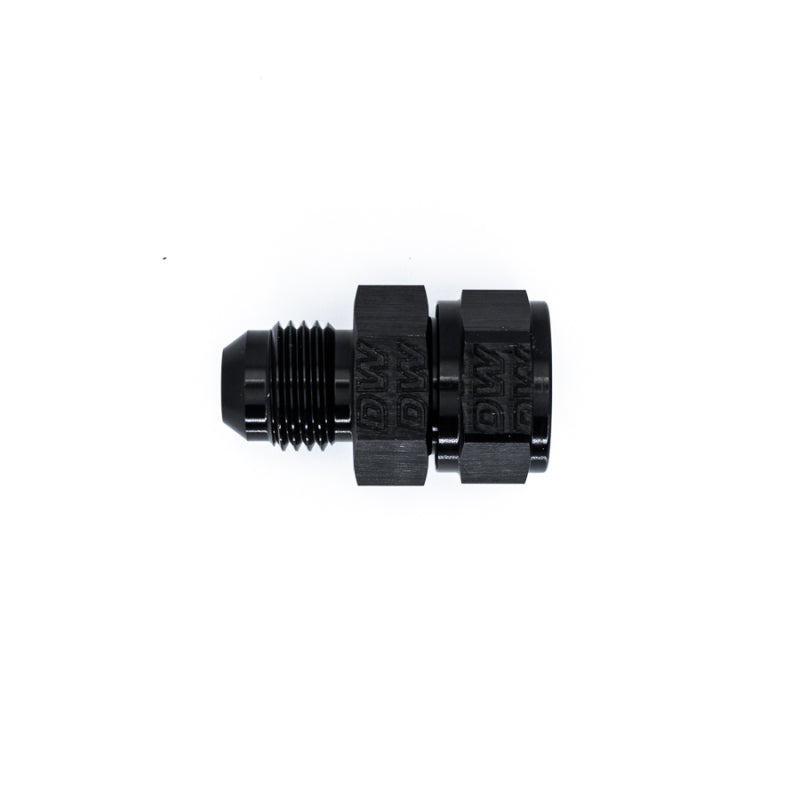 Load image into Gallery viewer, DeatschWerks 6AN Male Flare to Fuel Pump Outlet Barb Adapter - Anodized Matte Black
