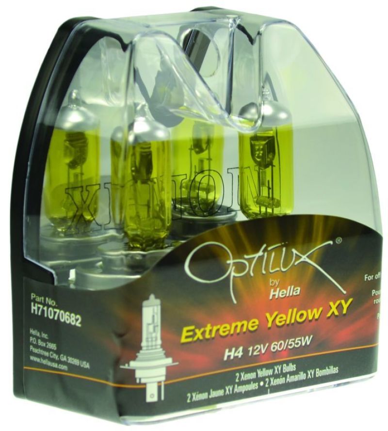 Load image into Gallery viewer, Hella Optilux H4 12V / 60/55W XY Xenon Yellow Bulb
