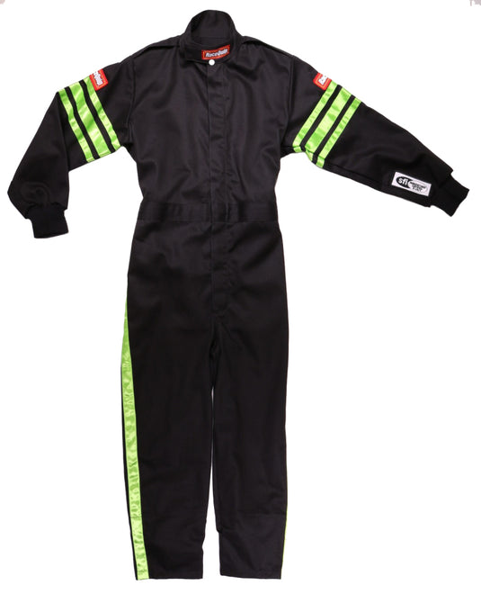 RaceQuip Green Trim SFI-1 JR. Suit - Kids XXS