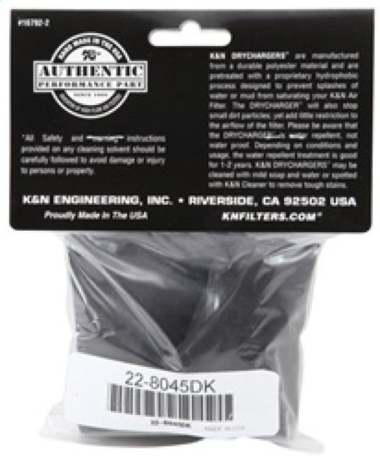 K&N 6in ID x 6inH Closed Top Black Drycharger Air Filter Wrap