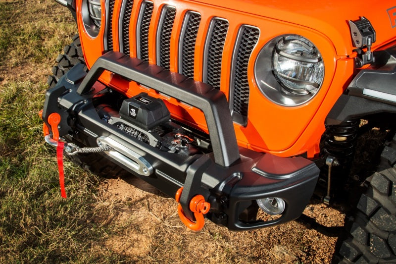 Load image into Gallery viewer, Rugged Ridge 18-22 Jeep Wrangler JL/JT Grille Arcus Front Bumper Stamped Steel Overrider Bar
