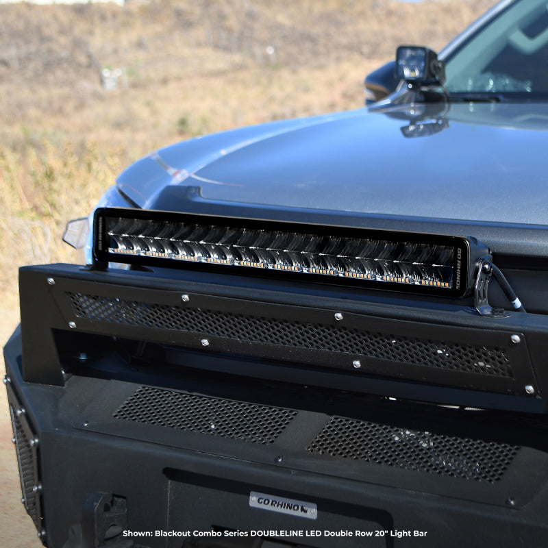 Load image into Gallery viewer, Go Rhino Xplor Blackout Combo Series Dbl Row LED Light Bar w/Amber (Side/Track Mount) 21.5in. - Blk
