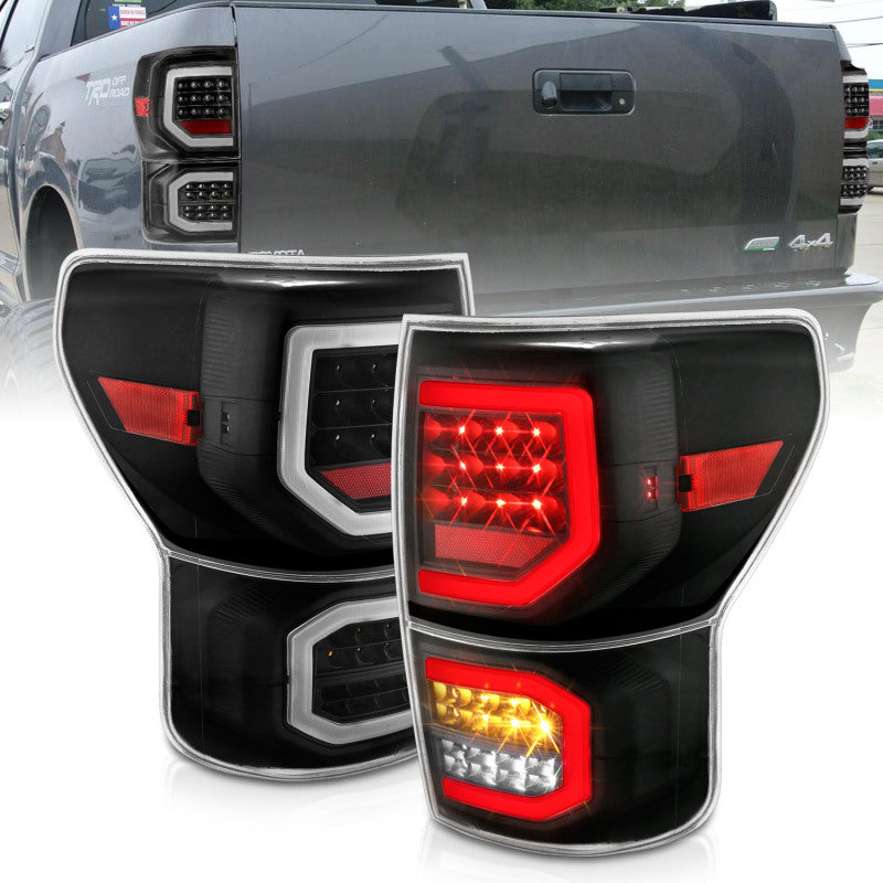 Load image into Gallery viewer, ANZO 2007-2013 Toyota Tundra LED Taillights Plank Style Black w/Clear Lens
