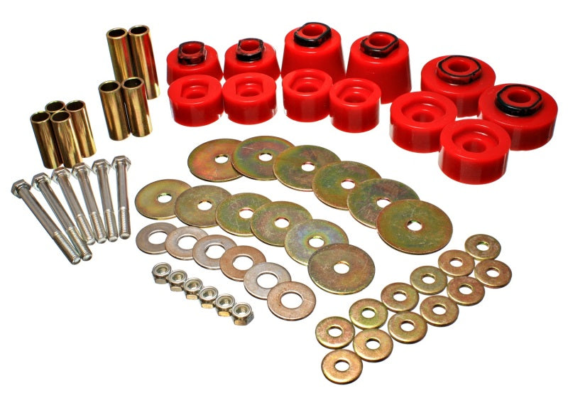 Load image into Gallery viewer, Energy Suspension Body Mount Set - Std. &amp; Extra Cab - Red
