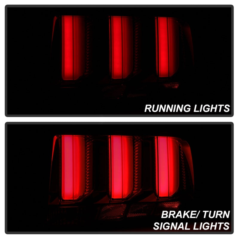 Load image into Gallery viewer, Spyder 05-09 Ford Mustang (Red Light Bar) LED Tail Lights - Smoke ALT-YD-FM05V3-RBLED-SM
