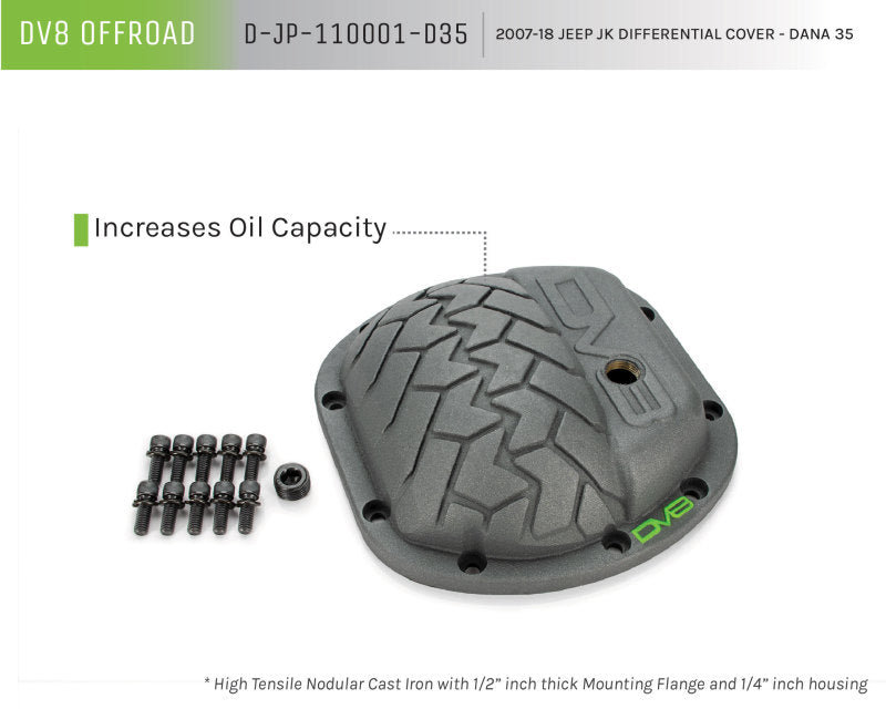 Load image into Gallery viewer, DV8 Offroad HD Dana 35 Diff Cover Cast Iron Gray Powdercoat
