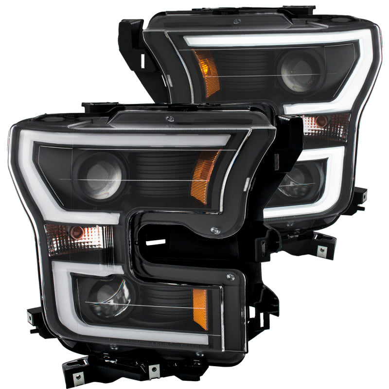 Load image into Gallery viewer, ANZO 2015-2016 Ford F-150 Projector Headlights w/ Plank Style Design Black w/ Amber
