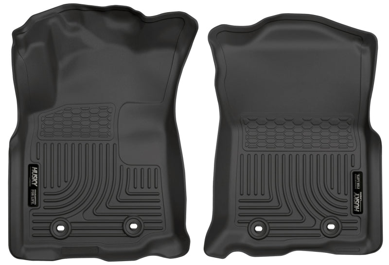 Load image into Gallery viewer, Husky Liners 2018 Toyota Tacoma Double Cab WeatherBeater Black Front Floor Liners
