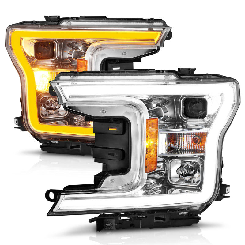 Load image into Gallery viewer, ANZO 2018-2020 Ford F-150 Projector Headlight w/Plank Style Switchback Chrome Housing
