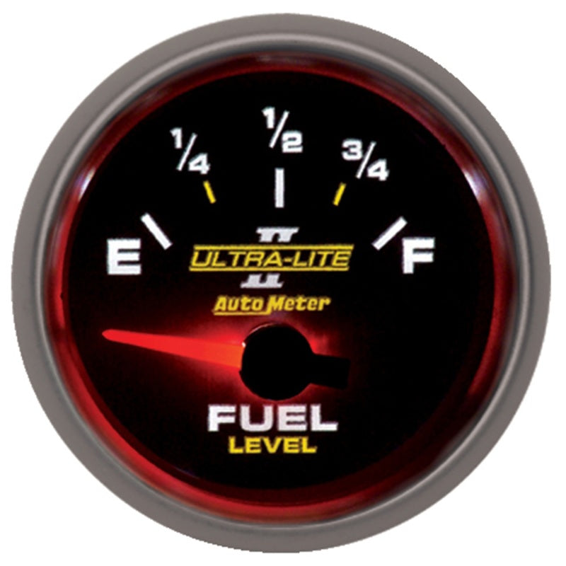 Load image into Gallery viewer, Autometer Ultra-Lite II 2-1/16in 0 OHMS Empty / 90 OHMS Full Electronic Fuel Level Gauge

