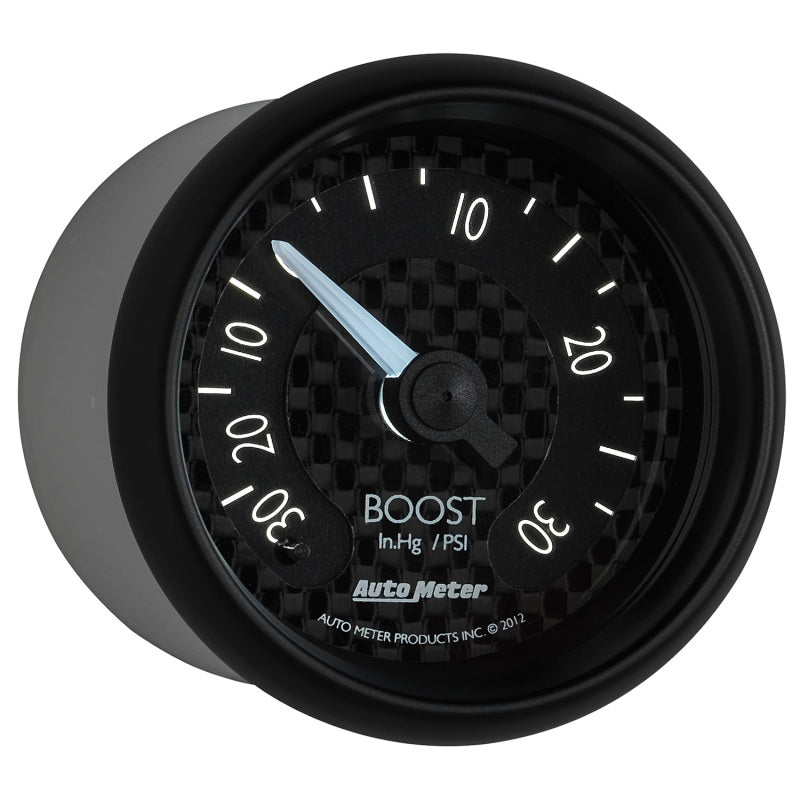 Load image into Gallery viewer, Autometer GT Series 52mm Mechanical 30 In Hg/30 psi Vacuum/Boost Gauge

