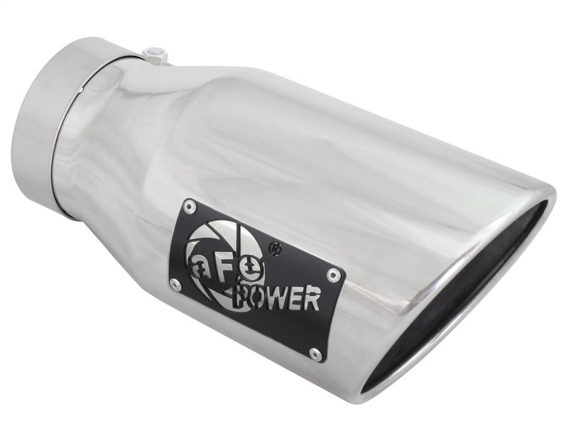 Load image into Gallery viewer, aFe MACH Force-XP 304 SS Right Side Single Wall Polished Exhaust Tip 4in Inlet x 6in Outlet x 12in L
