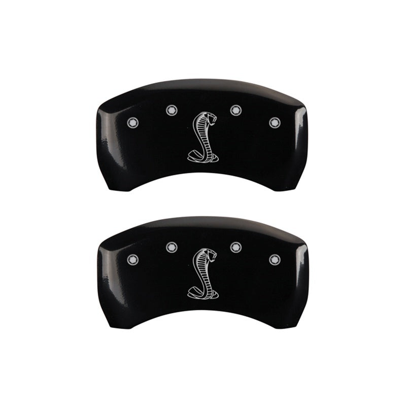 Load image into Gallery viewer, MGP Rear set 2 Caliper Covers Engraved Rear Tiffany Snake Black finish silver ch

