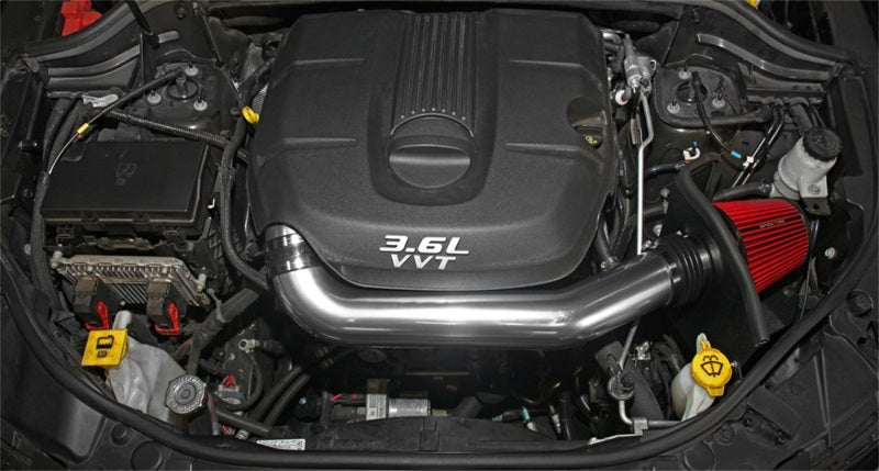 Load image into Gallery viewer, Spectre 11-15 Jeep Grand Cherokee V6-3.6L F/I Air Intake Kit - Polished w/Red Filter
