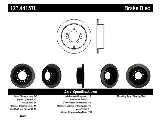 StopTech Slotted & Drilled Sport Brake Rotor