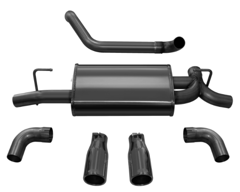 Load image into Gallery viewer, Corsa 2018-2025 Jeep Wrangler JL 2.5in Dual Rear Exit Black Tips Sport Axle-Back Exhaust
