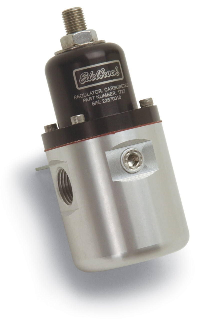 Load image into Gallery viewer, Edelbrock Fuel Pressure Regulator Carbureted 160 GPH 5-10 PSI 3/8In In/Out Returnless Black
