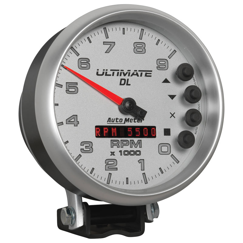 Load image into Gallery viewer, AutoMeter Gauge Tach 5in. 9K RPM Pedestal Datalogging Ultimate Dl Playback Silver
