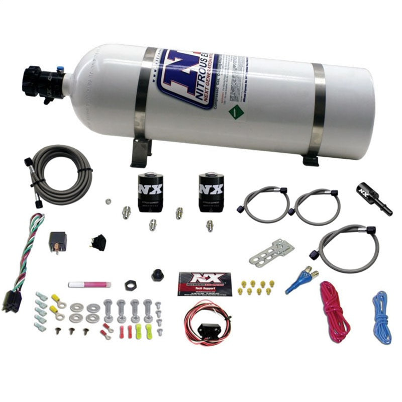 Load image into Gallery viewer, Nitrous Express 11-15 Ford Mustang GT 5.0L Coyote Single Nozzle Nitrous Kit (35-150HP) w/15lb Bottle
