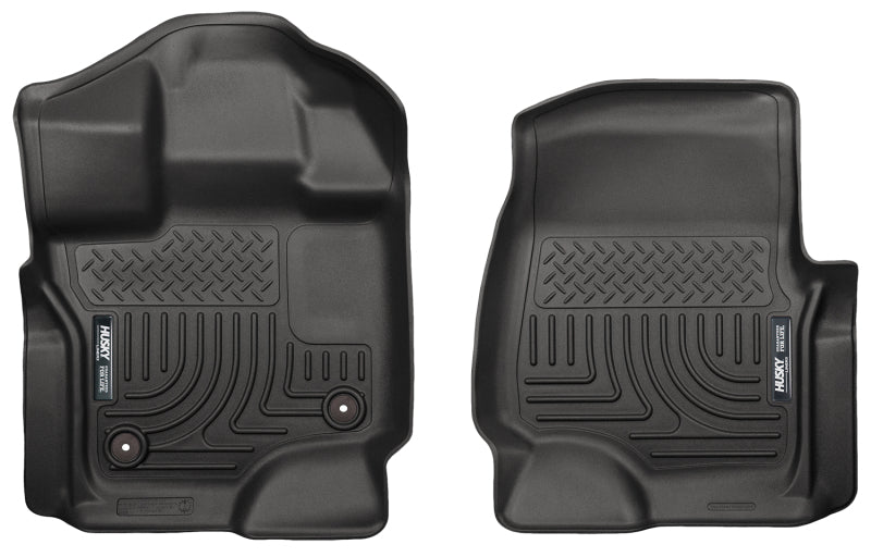 Load image into Gallery viewer, Husky Liners 15-23 Ford F-150 Super/Super Crew Cab WeatherBeater Black Front Floor Liners
