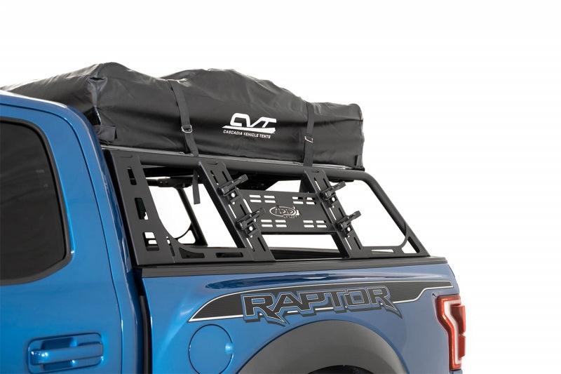 Load image into Gallery viewer, Addictive Desert Designs 2015+ Ford F-150 Overlander Chase Rack w/ 3rd Brake Light - Hammer Black
