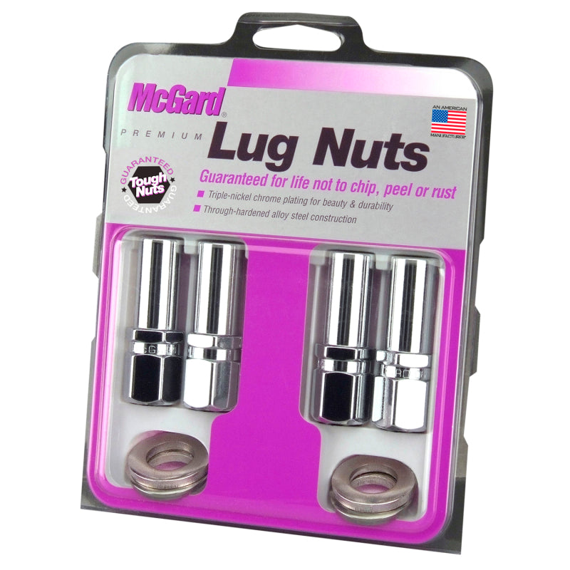 Load image into Gallery viewer, McGard Hex Lug Nut (Drag Racing X-Long Shank) 1/2-20 / 13/16 Hex / 2.475in. Length (4-Pack) - Chrome
