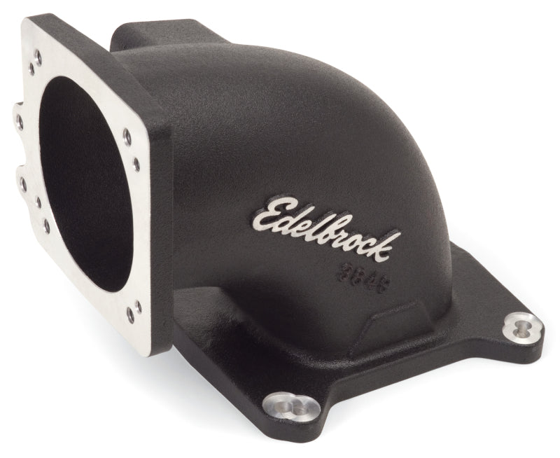 Load image into Gallery viewer, Edelbrock High Flow Intake Elbow 95mm Throttle Body to Square-Bore Flange Black Finish
