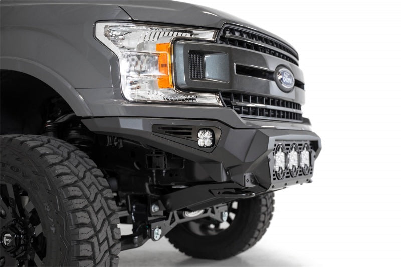 Load image into Gallery viewer, Addictive Desert Designs 18-20 Ford F-150 Bomber Front Bumper w/ 3 Baja Designs LP6 Mounts
