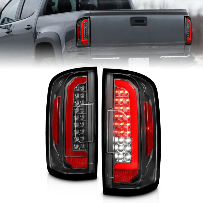 Load image into Gallery viewer, ANZO 15-21 Chevrolet Colorado Full LED Tail Lights w/ Red Lightbar Black Housing Clear Lens
