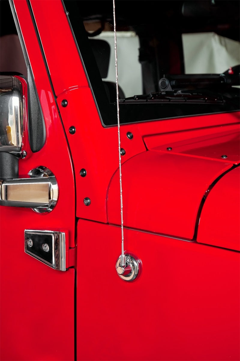 Load image into Gallery viewer, Rugged Ridge Antenna Base Cover Chrome 07-18 Jeep Wrangler
