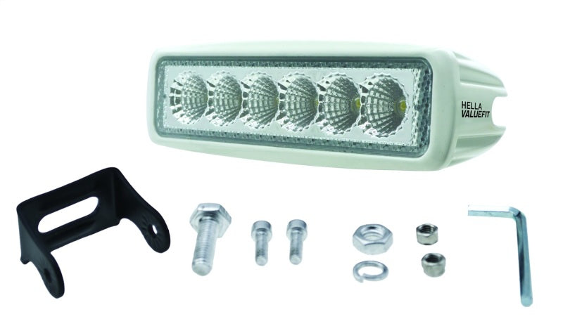 Load image into Gallery viewer, Hella Value Fit Mini Flush Mount 7.7in - 18W White Housing Flood Beam LED Light Bar

