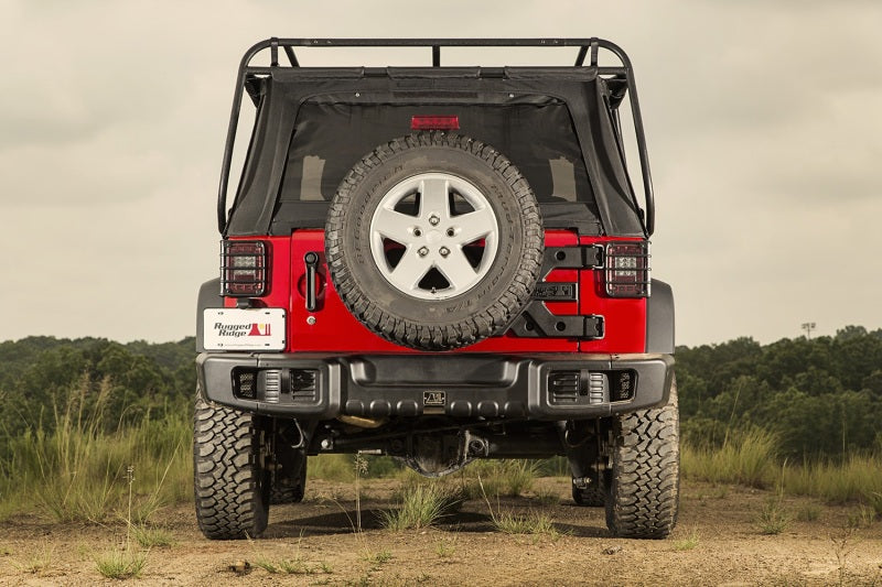 Load image into Gallery viewer, Rugged Ridge Spartacus Rear Bumper Black 07-18 Jeep Wrangler
