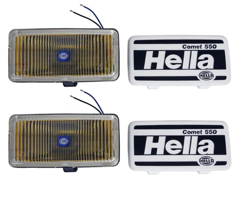 Load image into Gallery viewer, Hella 550 Series 55W 12V H3 Fog Lamp Kit - Amber

